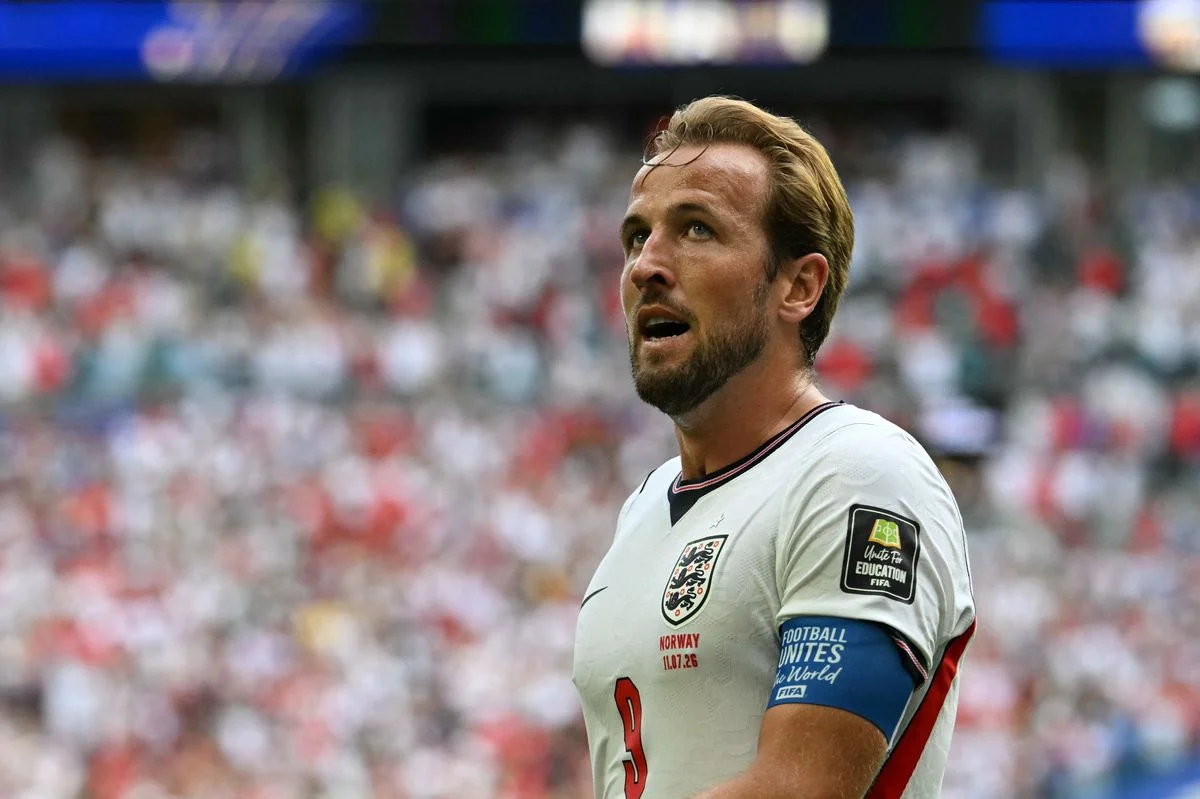 Harry Kane reacts after he was called offside
